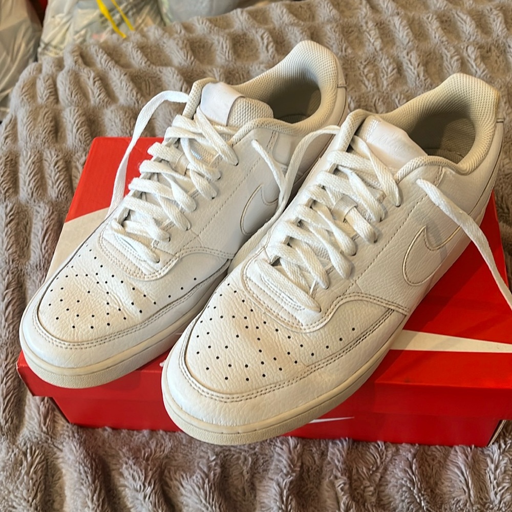 Size 11 - Used, Nike Court Vision Low Triple White 2019 - CD5463-100